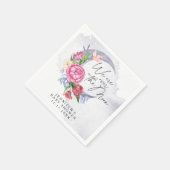 月の上に花の赤ちゃんシャワー スタンダードカクテルナプキン (角)