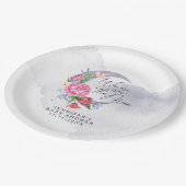 月の上に花の赤ちゃんシャワー ペーパープレート (アングル)