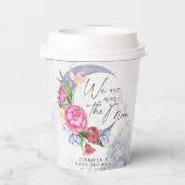 月の上に花の赤ちゃんシャワー 紙コップ (裏面)