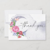 月の上に花の赤ん感謝していだ サンキューカード (正面)