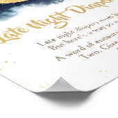 月の上に金ゴールドが青い深夜おむつ ポスター (角)