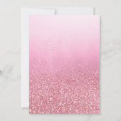 月の上に金ゴールド星ピンクの女の子の赤ちゃんシャワー 招待状 (裏面)