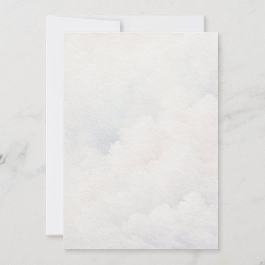 月の上に金ゴールド星ホワイトスカイ赤ちゃんシャワー 招待状 (裏面)