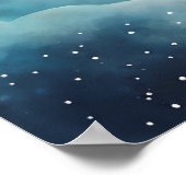 月の上に銀河系の赤ちゃんシャワー歓迎のサイン ポスター (角)