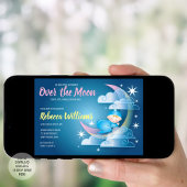 月の上に閉じ込められた赤ちゃんシャワー – 軽い肌 招待状