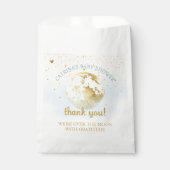 月の上に青い金ゴールドと星の赤ちゃんシャワー フェイバーバッグ (正面)