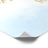 月の上に青い金ゴールドの赤ちゃんシャワー歓迎サイン ポスター (角)