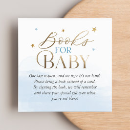 月の上に青の本のベビー挿入 スクエア名刺