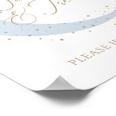 月の上に青の赤ちゃんシャワーのスイーツとお菓子 ポスター (角)