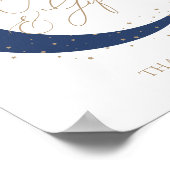 月の上に青の赤ちゃんシャワーカードとギフト ポスター (角)