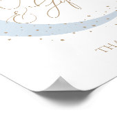 月の上に青の赤ちゃんシャワーカードとギフト ポスター (角)