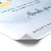 月の上に、青い子育て先端の瓶の表示 ポスター (角)