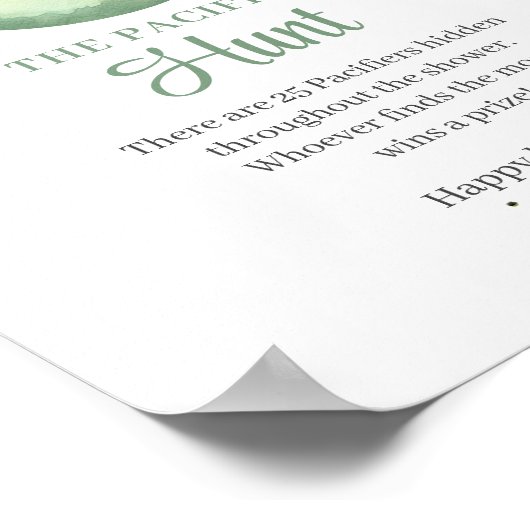 月の上のテディベアおしゃぶり狩りゲーム ポスター (角)