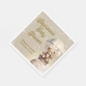 月の上のテディベア男女兼用ベビーシャワー スタンダードランチョンナプキン (角)