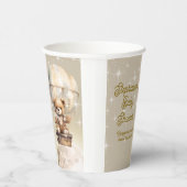 月の上のテディベア男女兼用ベビーシャワー 紙コップ (右)