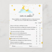 月の上のテーマ|ベビーシャワーゲームの上または下 ポストカード (正面)