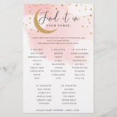 月の上のピンクの財布スカベンジャー狩りゲームカード チラシ (正面)