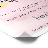 月の上のピンクの赤ちゃんシャワーベビー靴下狩りゲーム ポスター (角)