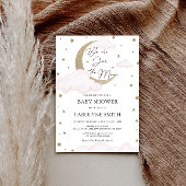 月の上のピンクの赤ちゃんシャワー招待状 招待状