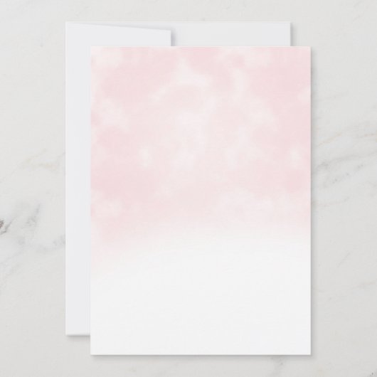 月の上のピンクの金ゴールド赤ちゃんシャワーサンキューカード 招待状 (裏面)