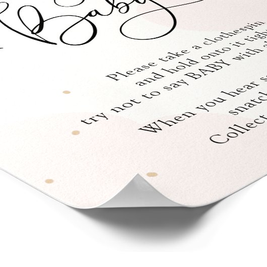 月の上のピンクは言わないベビーゲームポスター ポスター (角)