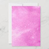 月の上のピンク&金ゴールドベビーガールシャワー 招待状 (裏面)