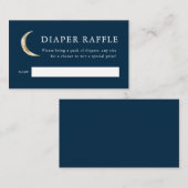 月の上のベビーシャワーおむつラッフルチケット エンクロージャーカード (正面/裏面)