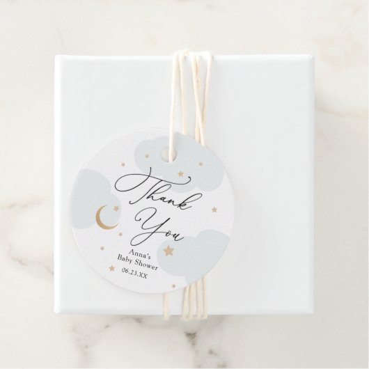 月の上のベビーシャワーギフトラベル フェイバータグ (インサイチュ)