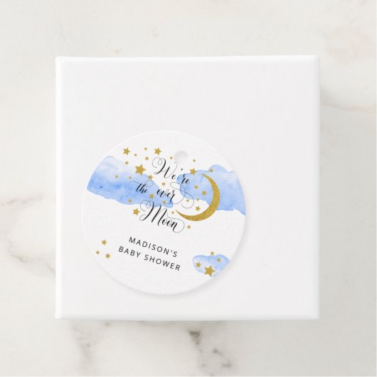 月の上のベビーシャワーギフトラベル フェイバータグ (インサイチュ)