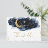 月の上のベビーシャワーサンキューカード (スタンド正面)