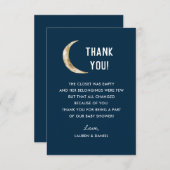 月の上のベビーシャワーサンキューカード サンキューカード (正面/裏面)