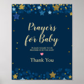 月の上のベビーシャワー祈りの言葉ベビー ポスター (正面)