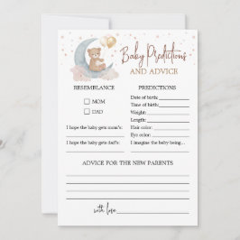 月の上のベビー予測とアドバイスカード 招待状