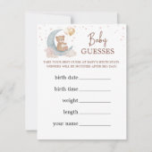 月の上のベビー推測の予測カード 招待状 (正面)