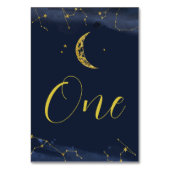 月の上の夜空の赤ちゃんシャワーテーブル番号 テーブルナンバー (正面)