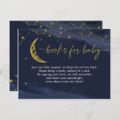 月の上の夜空の赤ちゃんシャワーブックカード インビテーションポストカード (正面/裏面)