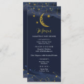 月の上の夜空の赤ちゃんシャワーメニュー メニュー (正面/裏面)