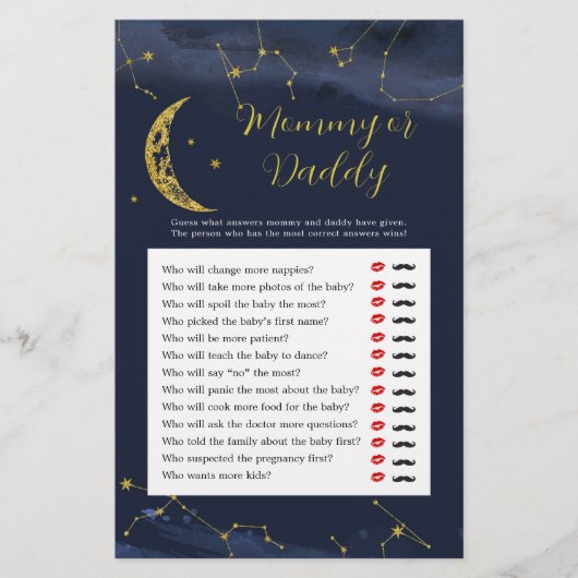 月の上の夜空ママまたはパパのゲーム (正面)