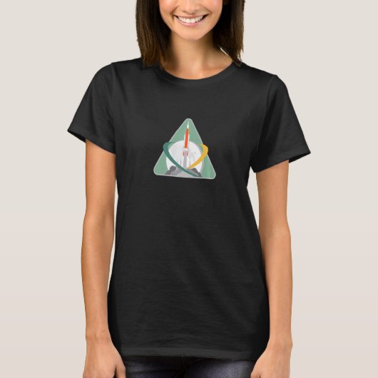 月の上の女性レトロヴィンテージ Tシャツ (正面)