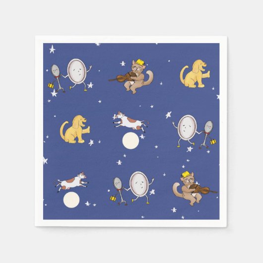 月の上の子供部屋韻ベビーシャワーsip-n参照 スタンダードカクテルナプキン (正面)