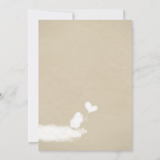 月の上の小さな子羊のバルーン赤ちゃんシャワー 招待状 (裏面)