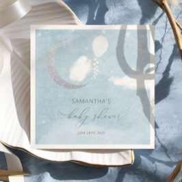 月の上の小さな子羊の赤ちゃんシャワーナプキンス スタンダードカクテルナプキン