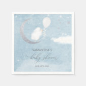 月の上の小さな子羊の赤ちゃんシャワーナプキンス スタンダードカクテルナプキン (正面)