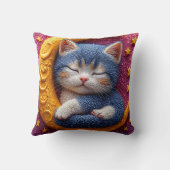 月の上の漫画の猫 クッション (裏面)