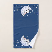 月の上の牛 バスタオルセット (ハンドタオル)