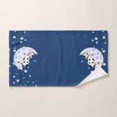 月の上の牛 バスタオルセット (ハンドタオル)