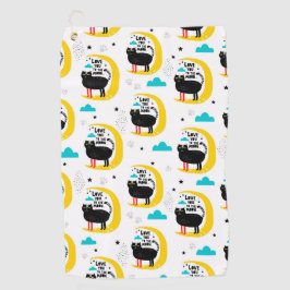 月の上の猫 ゴルフタオル