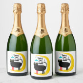 月の上の猫 スパークリングワインラベル (ボトル)