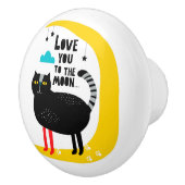 月の上の猫 セラミックノブ (右)