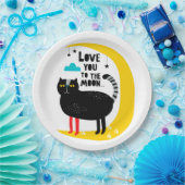 月の上の猫 ペーパープレート (パーティー)